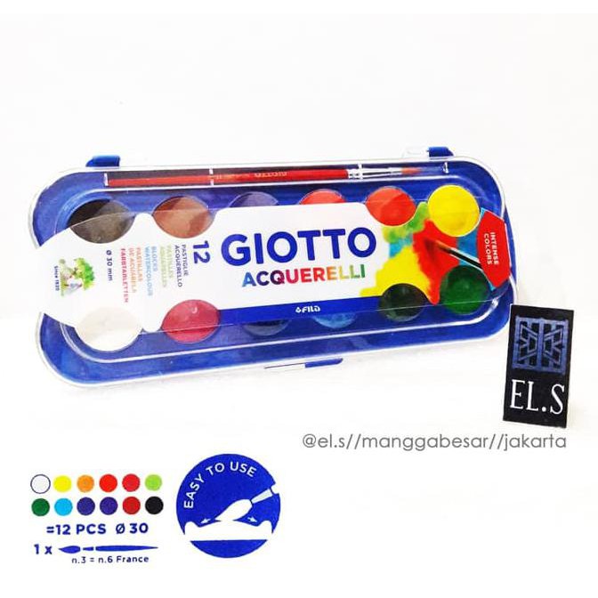 

DISKON Giotto Acquerelli 12 Warna ( Water Color Cake / Cat Air )