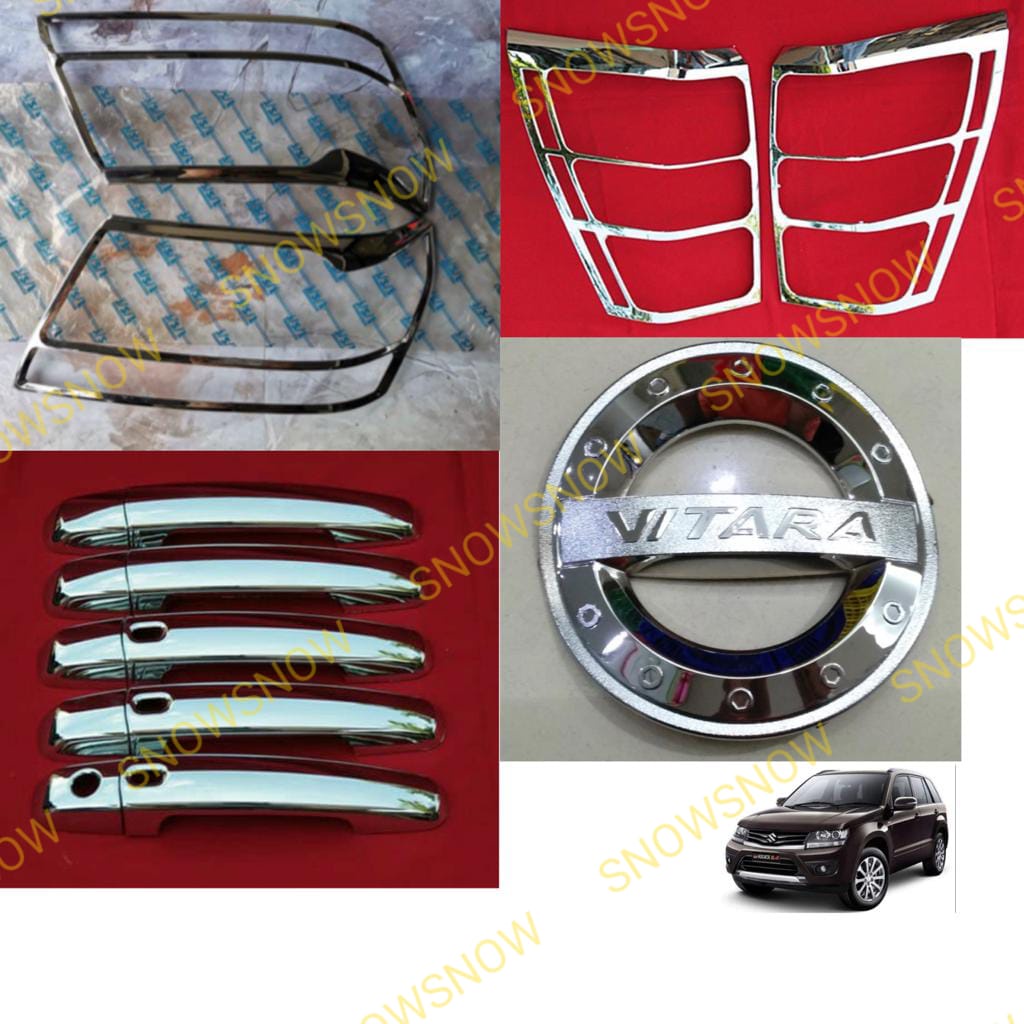 Paket Garnish Depan Belakang Handle Tank Cover Suzuki Grand Vitara Chrome