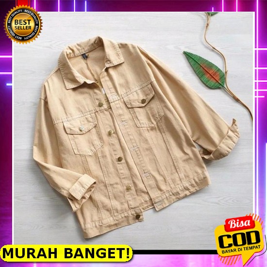 Ym64 Jaket Masa Depan Pemudi Jaman Now Murah- Jacket Jeans Cewek Wanita Over Big Size Jumbo Sobek Jh