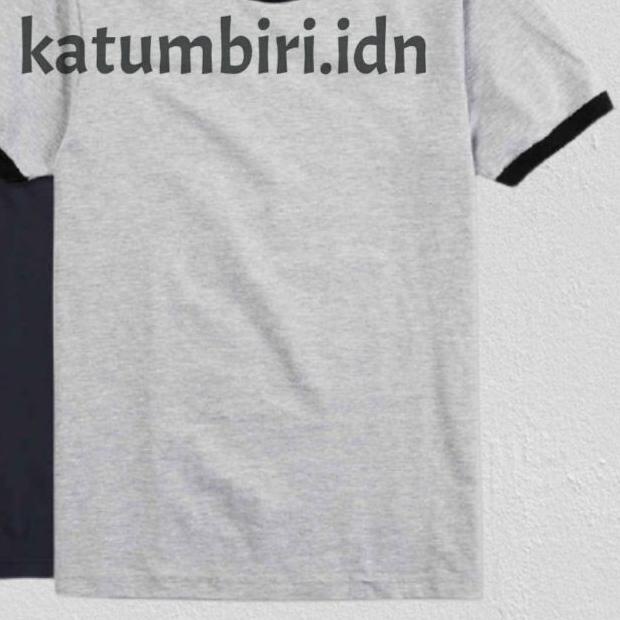 ☆ Baju Kaos Ringer Tee Pria/Wanita Lembut BISA ➣