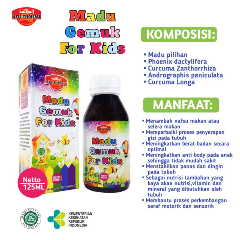 

Madu GEMUK FOR KIDS Penambah Berat Badan Anak sehat