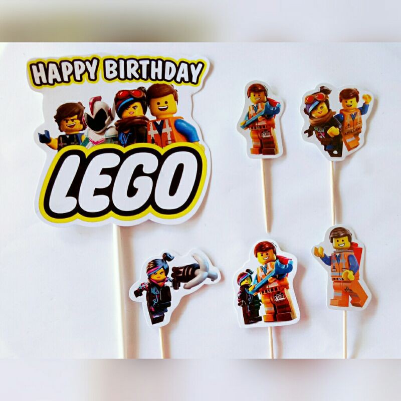 satu set topper toper cake hiasan kue ulang tahun karakter Lego LEGO