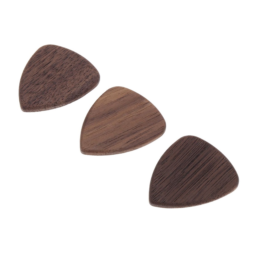 3pcs Pick Plectrum Bahan Kayu Dengan Kotak Untuk Gitar Akustik Bass Elektrik Ukulele