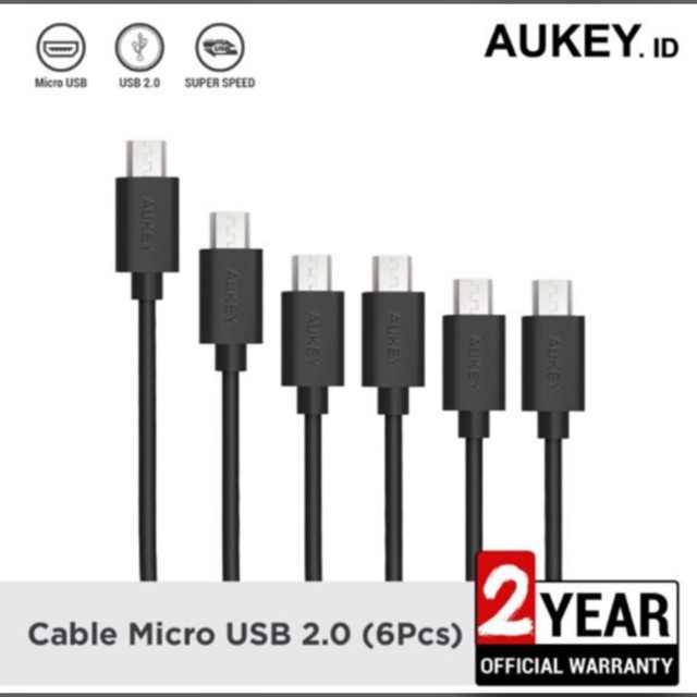 Kabel data Aukey cable micro USB 2.0 (6 pc) - 500092