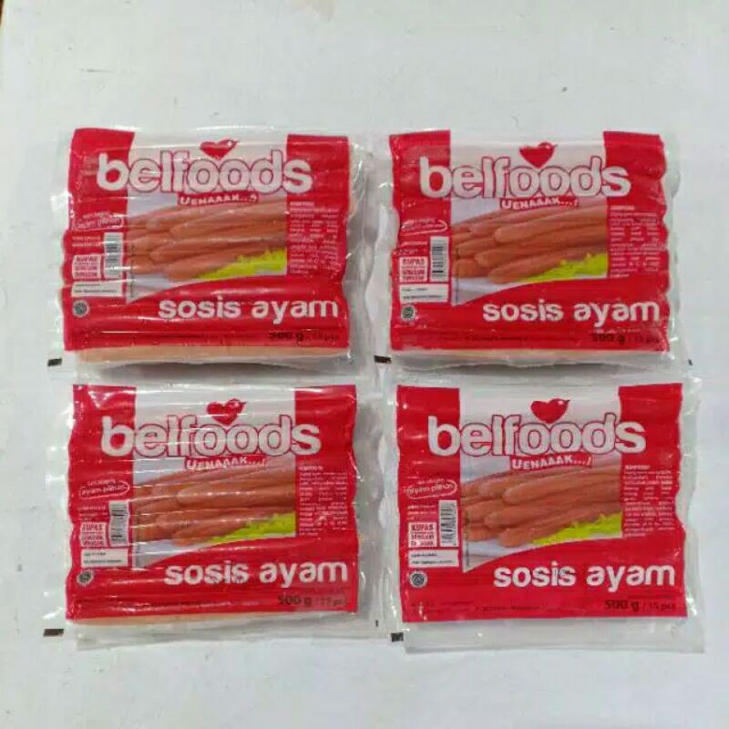 

belfoods uenak sosis ayam 500 gram 12 pcs