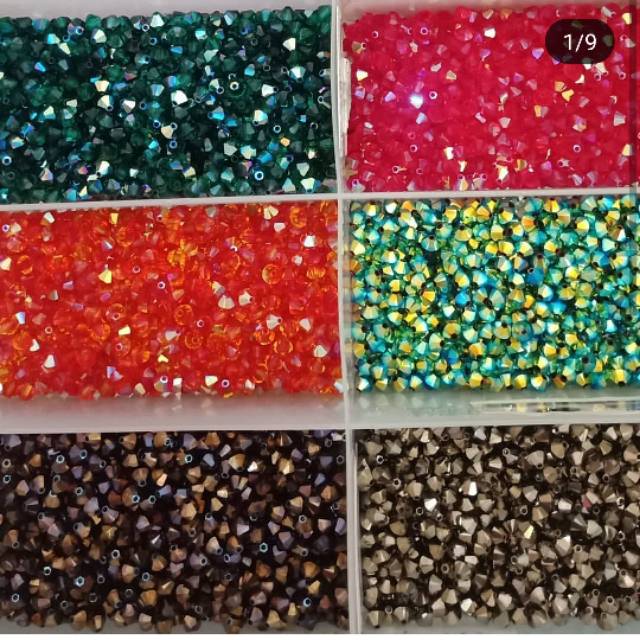 Swarovski kerucut / bicone 5mm harga perlusin