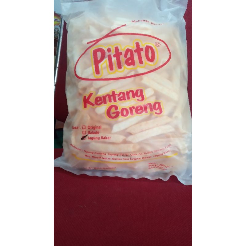 

Pitato kentang goreng rasa jagung bakar berat 250 gram