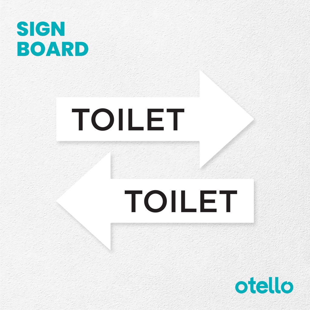 Otello - Sign Petunjuk Toilet Umum WC Restroom Panah Papan Sign Board Akrilik Print Signage Label Acrylic Modern Kantor Gedung