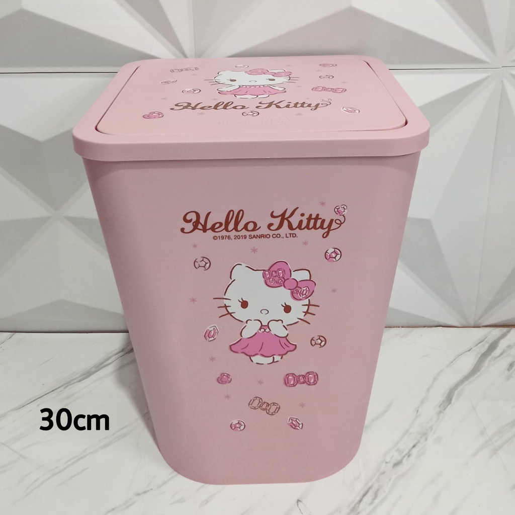 Tempat Sampah Hello Kitty / Tempat Sampah Hello Kitty ada Tutup / Tempat Sampah Hello Kitty Tanpa Tu
