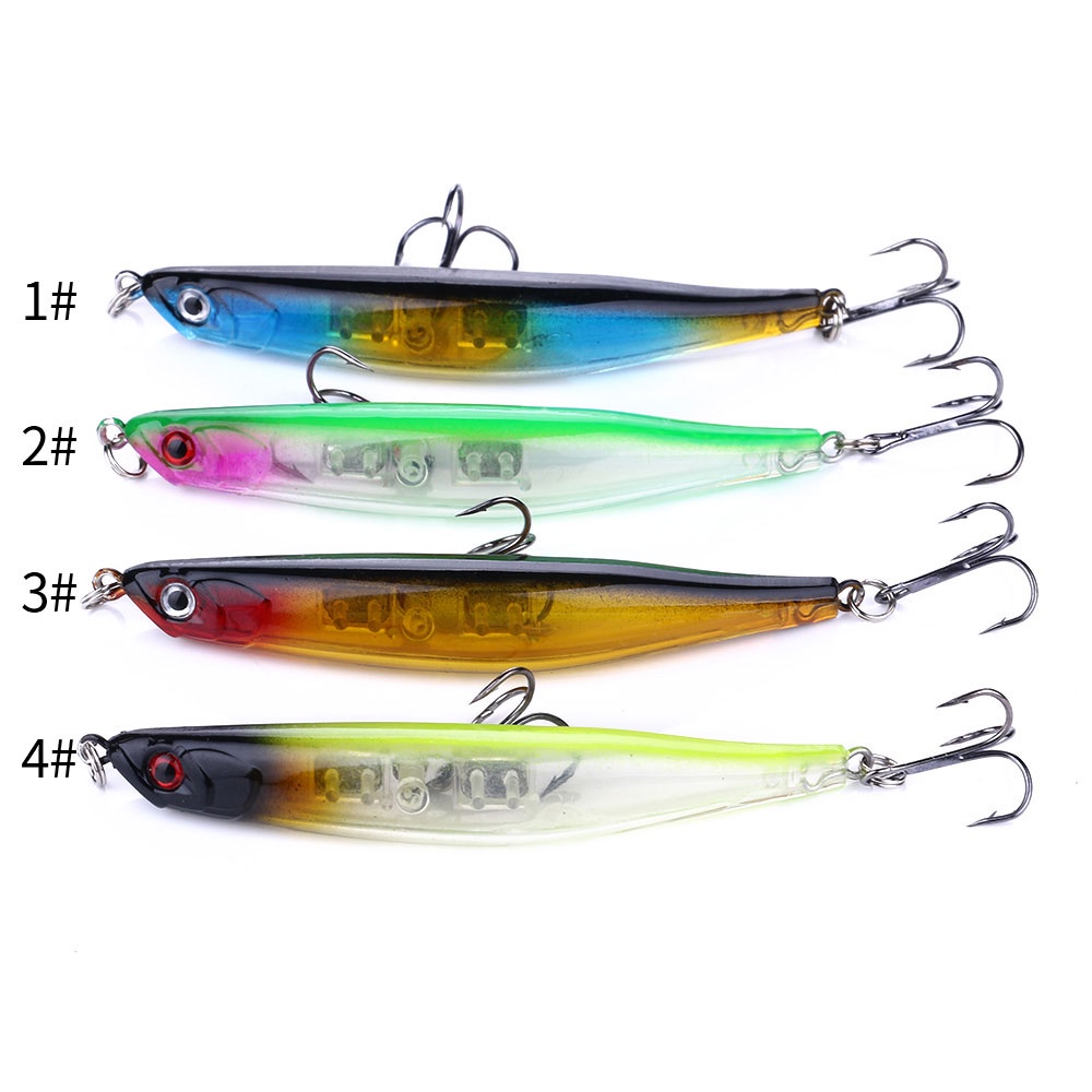 Hengjia 4 Pcs Umpan Pancing Hard Bait Bentuk Ikan Panjang 9cm Berat 8.2g