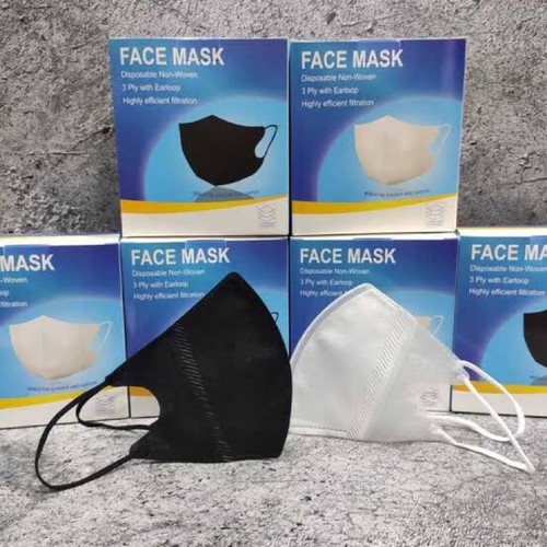 ONLYONE12 TERMURAH !!! Masker Duckbill 3ply HItam &amp; Putih Isi 10-50pcs