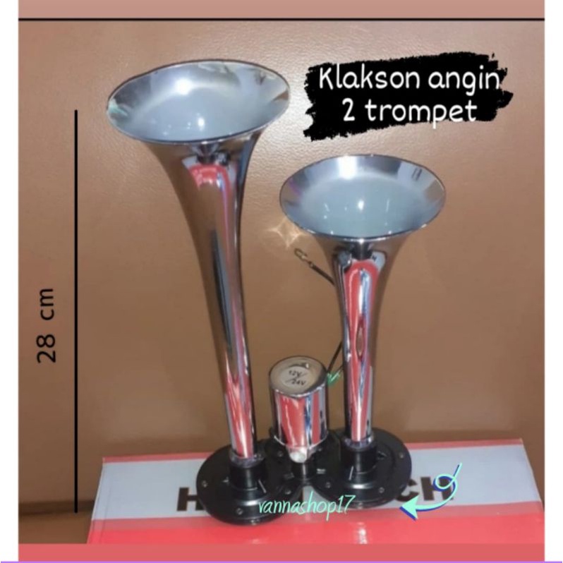 Klakson angin 12-24volt stainless 2 corong