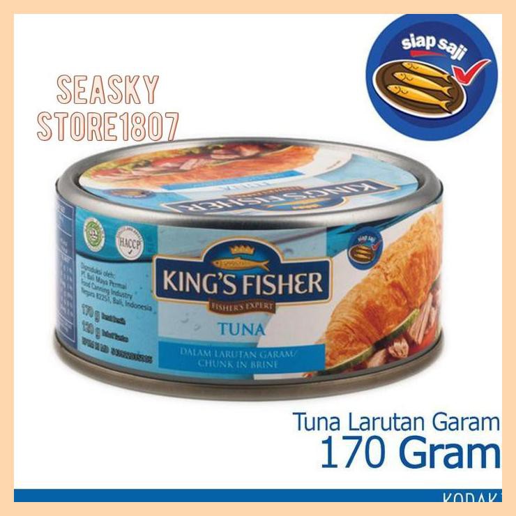 

[ KING'S FISHER TUNA DALAM AIR GARAM TUNA IN BRINE MAKANAN KALENG 170 G]