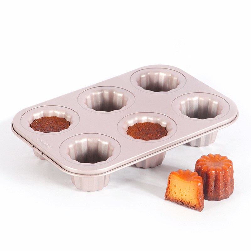 Chefmade 6 cups non stick canele mould cake pan wk9864 /loyang canelle