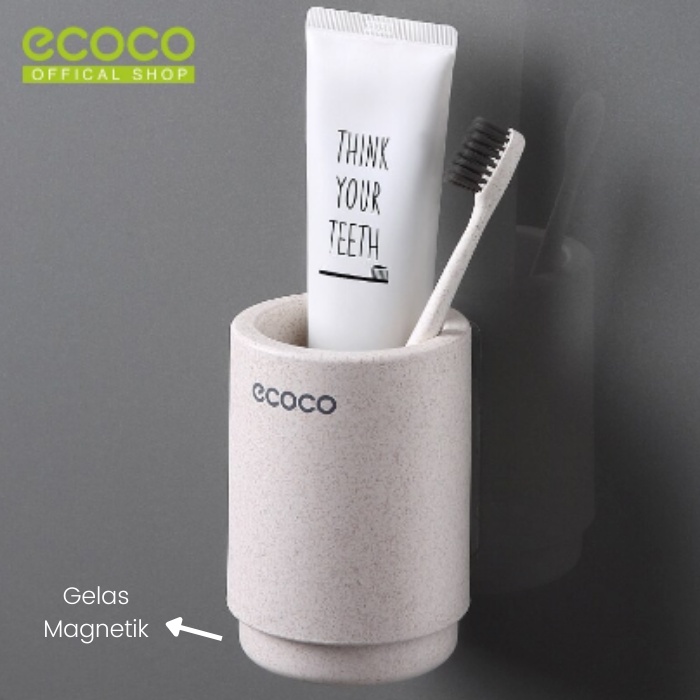 Ecoco E1901 Toothbrush Holder Rak Sikat Gigi Odol Kamar Mandi Tempel