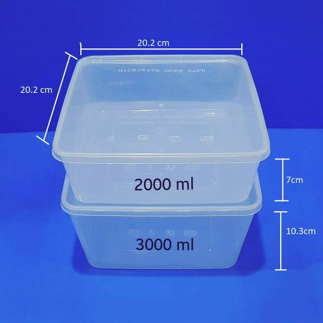 THINWALL KOTAK  BESAR  FOOD CONTAINER FOOD GRADE 2000ML 