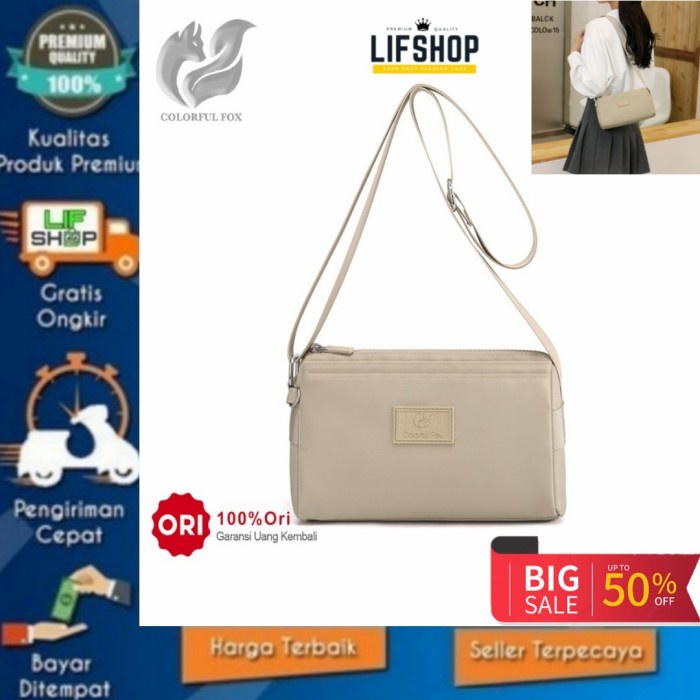 Tas Selempang Bahu Wanita Colourful Fox 0472 Shoulder Bag Anti Air