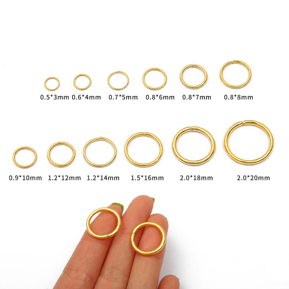 200-500 Pcs 3 / 4 / 5 / 6 / 7 / 8mm Open Jump Rings Warna Silver / Gold / Kuningan Untuk Membuat Perhiasan Anting