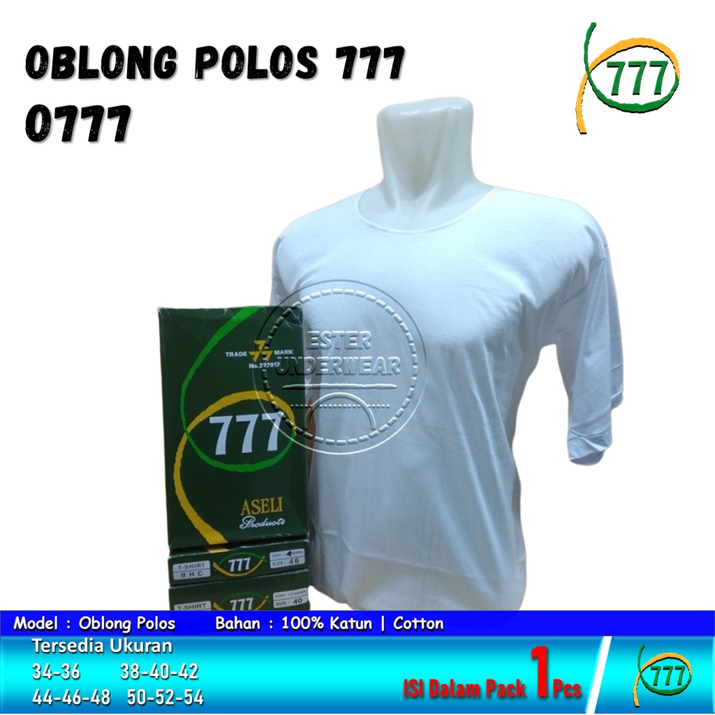 KAOS OBLONG PRIA 777 POLOS |O777 ISI 1 Pcs BAHAN KATUN