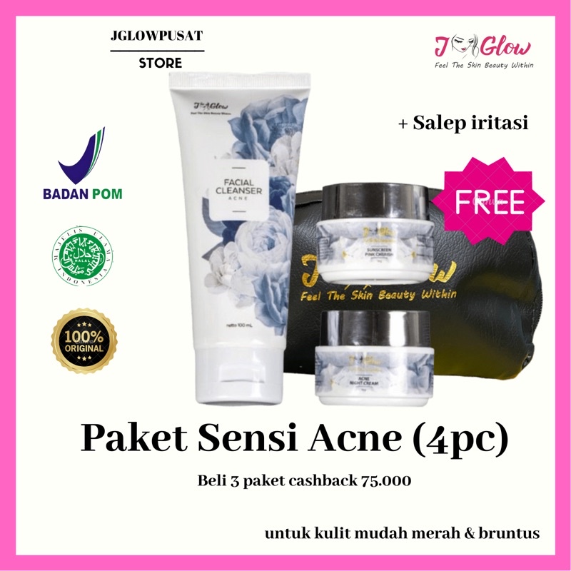 Cream jglow paket Sensi acne