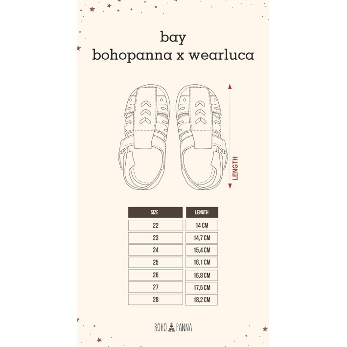 BOHOPANNA BAY X WEARLUCA SEPATU SENDAL PREWALKER ANAK BOHO BABY SEPATU ANAK 0 - 10 Y LUCU CBKS