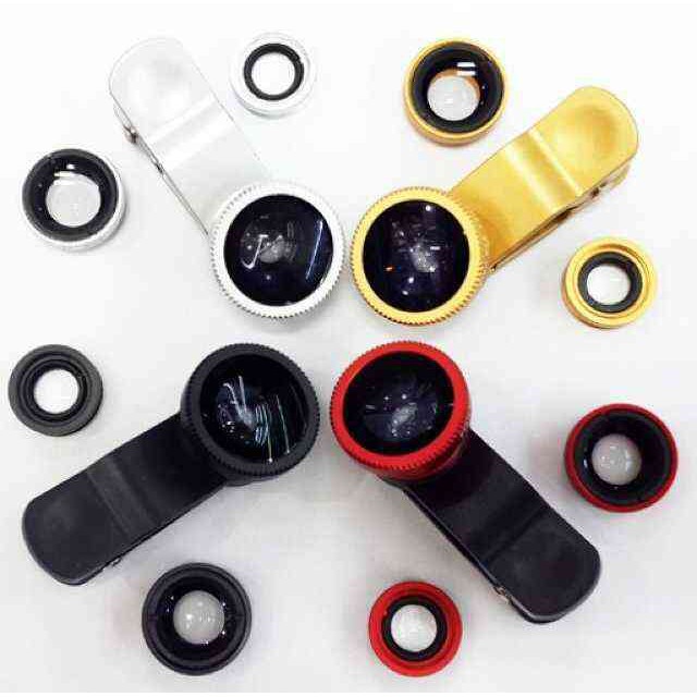 Lensa clip universal 3 in 1 (fish eye, macro lens, wide lens)