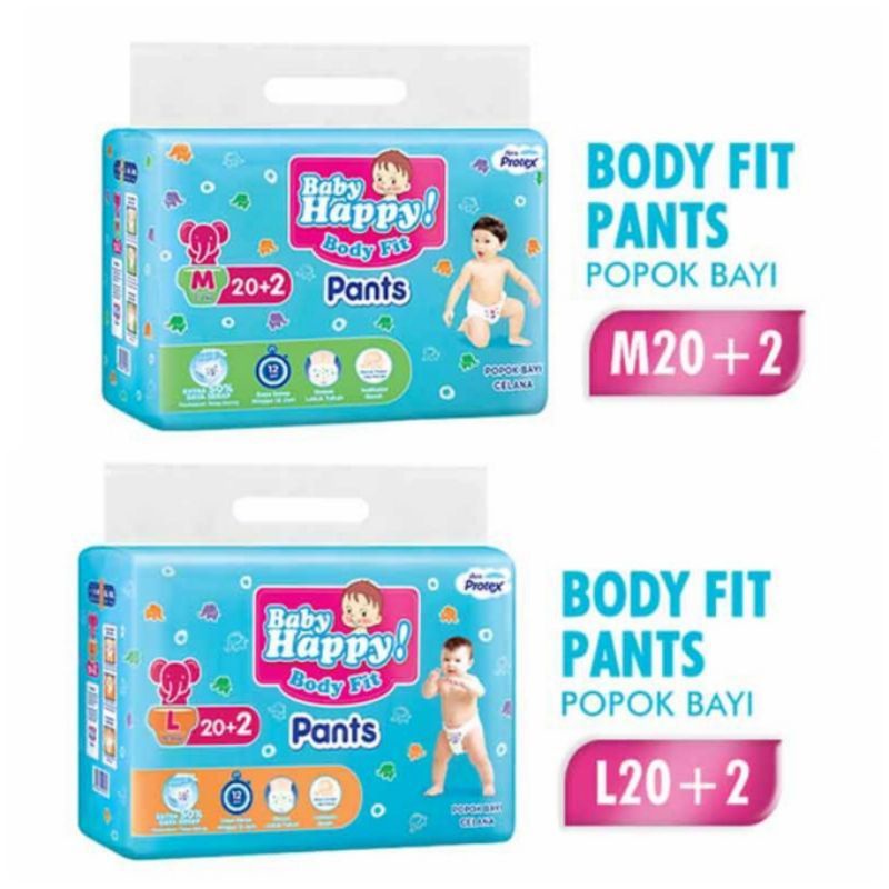 Baby Happy Body Fit Pants M20+2 L20+2 / Pampers Baby Happy Celana