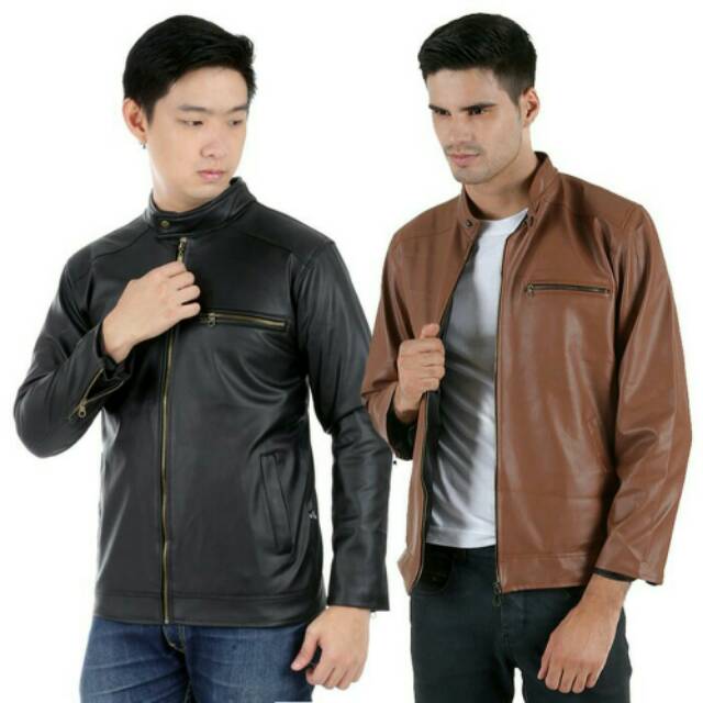 Jaket pria semi kulit casual GROSIR