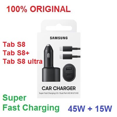 Car Charger Mobil Samsung Tab S8 Ultra S8+ Plus Super Fast Charging