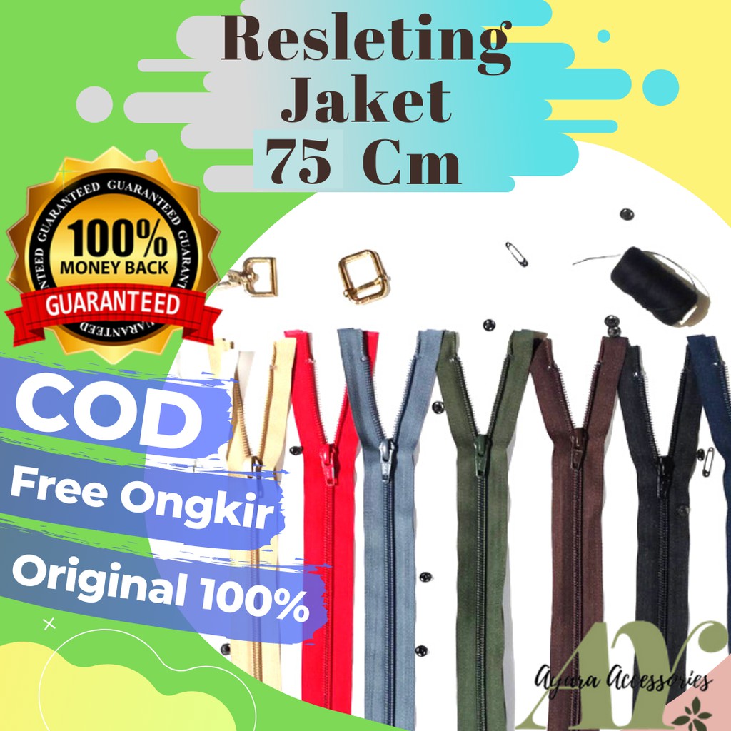 RESLETING SLETING YKK JAKET GIGI PLASTIK COIL PANJANG 75 CM