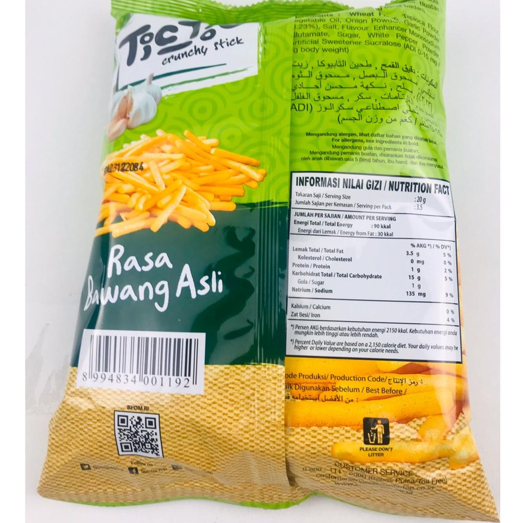 SNACK TIC TIC RASA BAWANG ASLI 70g