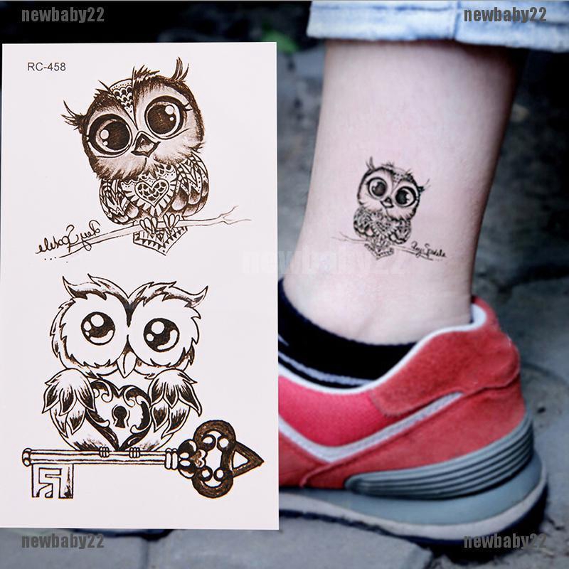Bayar Di Tempat 1pc Tato Sementara Tahan Air Gambar Burung Hantu