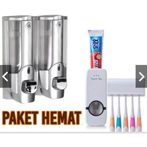 Paket Tempat Sabun Cair Shampoo Dan Tempat Sikat Gigi Pasta Gigi / Peralatan Kamar Mandi