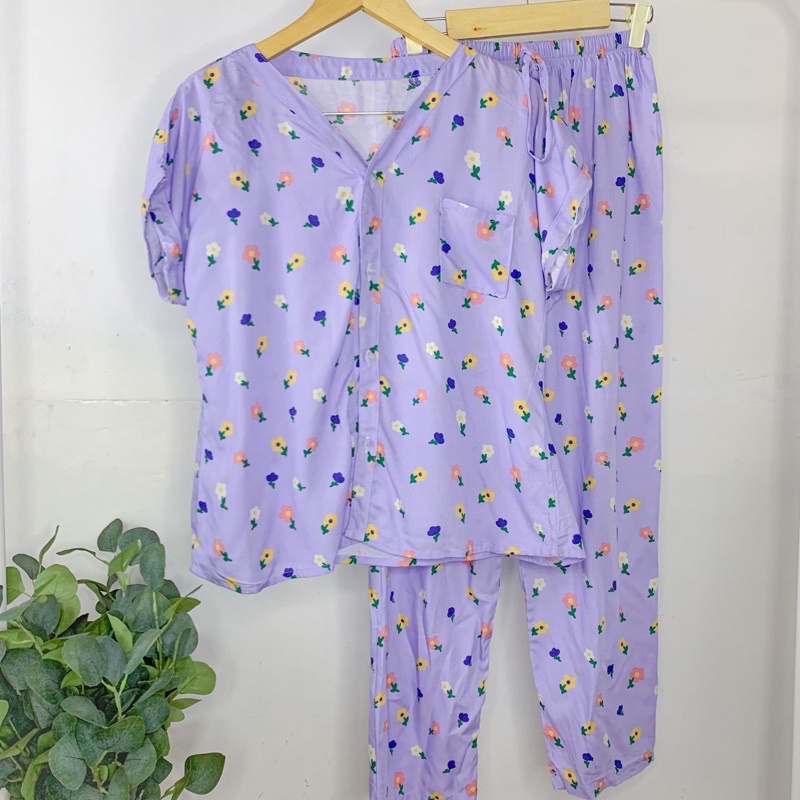 PIYAMA VNECK / PIYAMA KANCING HITS PIYAMA KANCING BUSUI / PIYAMA RAYON / HOMEWEAR-NC 35