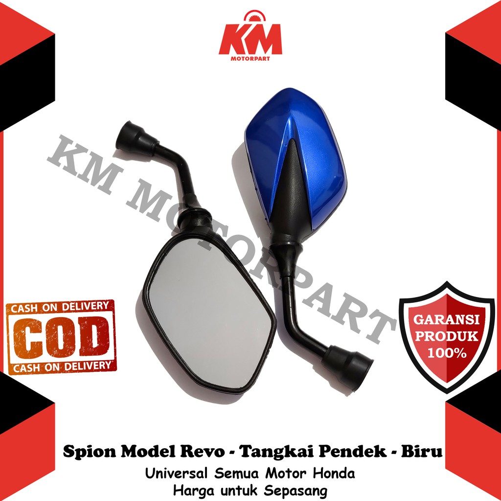 Spion Motor Variasi Tangkai Pendek Universal Motor Honda Model Revo bisa Beat Vario Supra CBR Scoopy