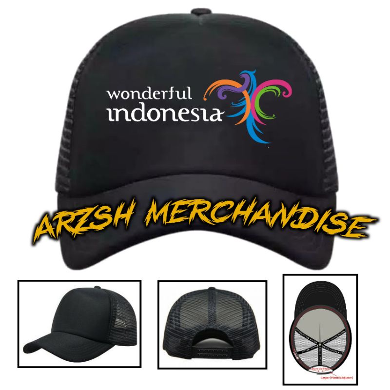 Topi Wonderful Indonesia - Topi Trucker Jaring Wonderful Indonesia