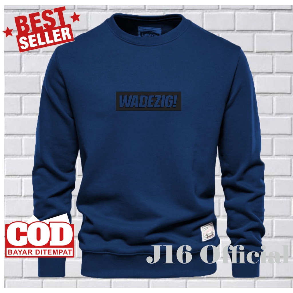 WDZG Crewneck Sweater Distro Pria Bahan Fleece Tebal Premium