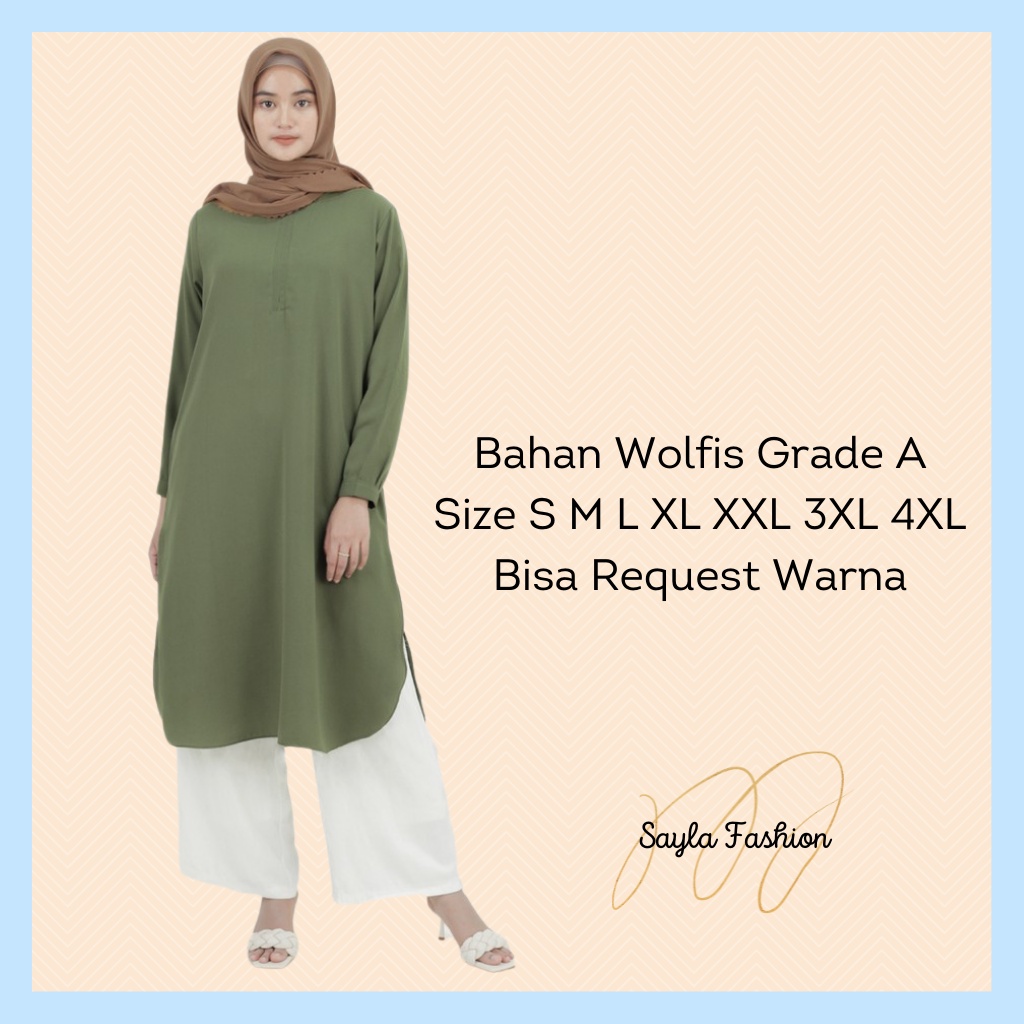 Baju Tunik Wanita Hitam Putih  Panjang Polos Tunic Busui Oversize Import Terbaru  Jumbo Ld 120 130