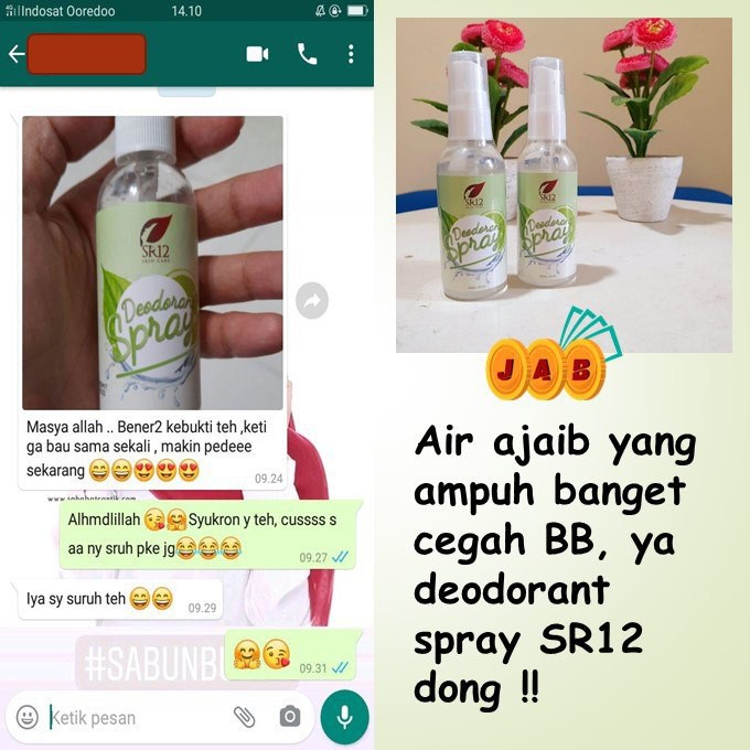 DEODORANT SPRAY SR12 BPOM AMAN / MENCERAHKAN KETIAK / DEO TAWAS / AMPUH HEMPAS BAU BADAN NON ALKOHOL