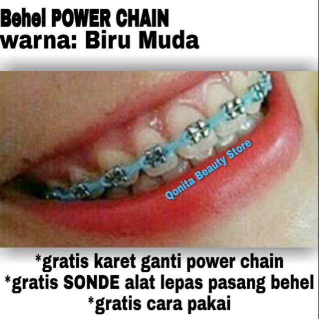 [BISA COD] BEHEL LEPAS PASANG POWER CHAIN MURAH WARNA BIRU MUDA UNTUK CEWEK COWOK ATAS ATAU BAWAH