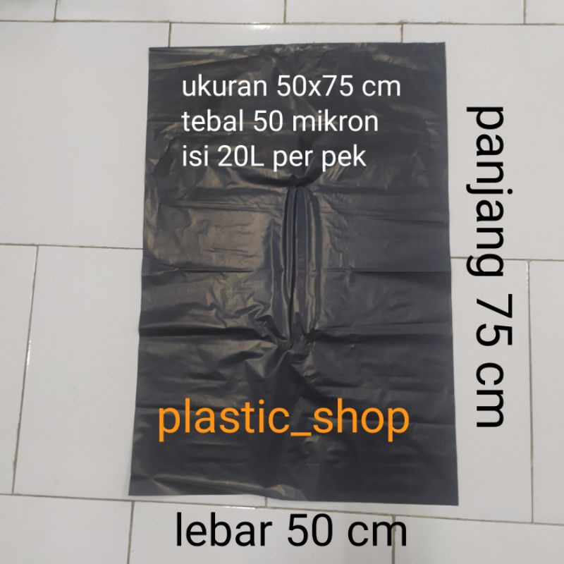 kantong plastik sampah hitam sedang 50x75 cm/plastik hitam kecil