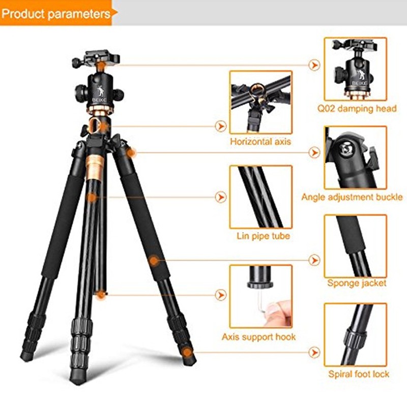 Beike QZSD Q999H Portable Professional Tripod Flatlay Horizontal Monopod Garansi Resmi-5