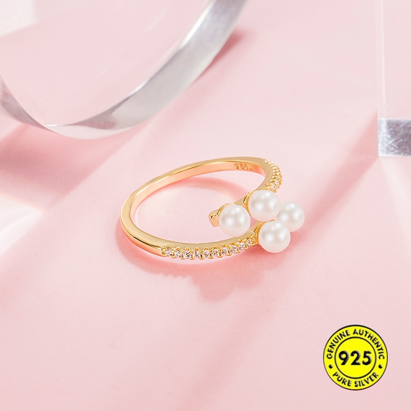 Cincin Zircon Mutiara 18K Dold Untuk Wanita