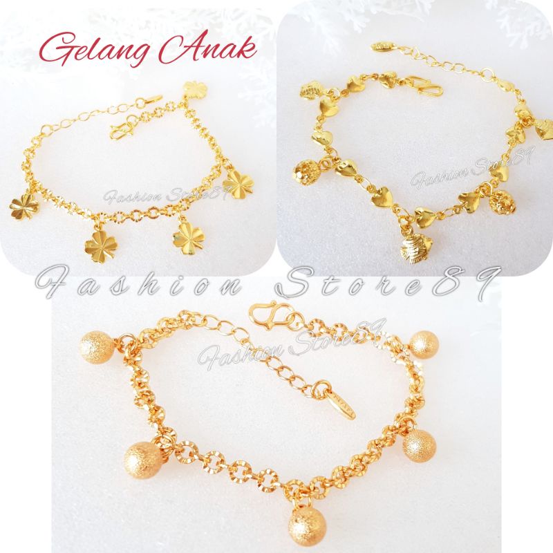 Gelang Rumbai Anak Perhiasan lapis emas Yaxiya motif Bola Dove