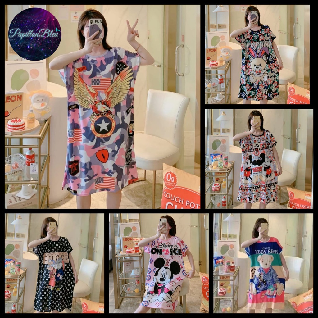 DASTER SPANDEK JUMBO KARAKTER LD 120 - 140 / DASTER IMPORT / DASTER KAOS / DASTER KOREA / BAJU TIDUR