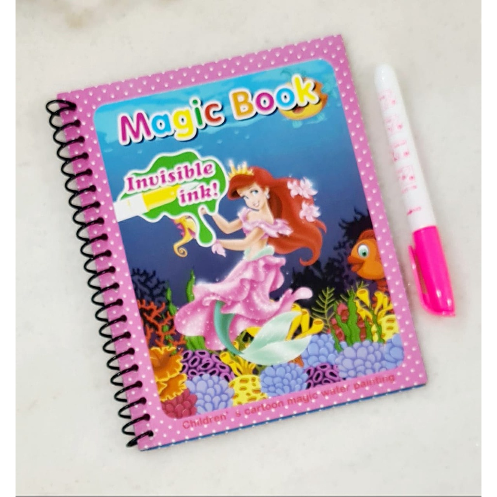 MAGIC WATER BOOK Pulpen Tinta Air Buku Gambar Air Ajaib Anak / Buku Mewarnai Lukisan Air BG-01