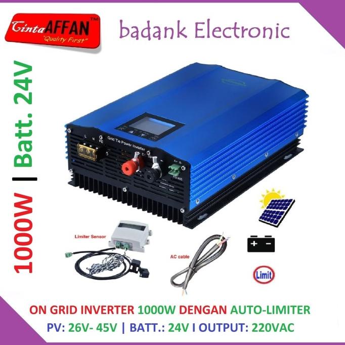 1000W Battery Discharge INVERTER ON GRID TIE GTI AUTO LIMITER (Sensor)