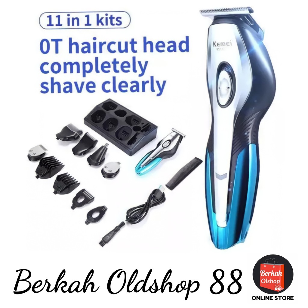 Berkah Oldshop 88 - Kemei KM-5031 Profesional Hair Clipper Alat Pemangkas Rambut 11 in 1