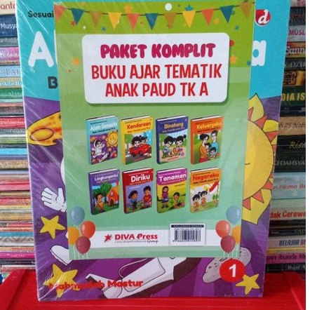 BUKU PAUD PAKET KOMPLIT BUKU AJAR TEMATIK ANAK PAUD TK A ISI 8 BUKU DIVA PRESS