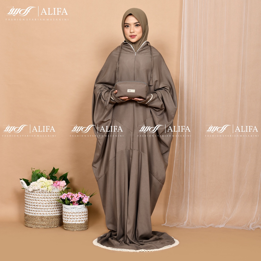 Mukena Terusan 2 in 1 Tas Pouch Mukenah Terusan Travel Free Tasbih